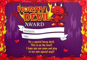 HORNY DEVIL AWARD Adultos Travieso San Valentín Cumpleaños Regalo a granel lote reventa - Imagen 1 de 2