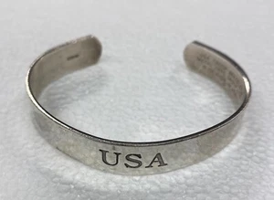Signed Sterling Silver USA Troop Cuff Bracelet 1991 Metal Arts Group 28 grams - Picture 1 of 7