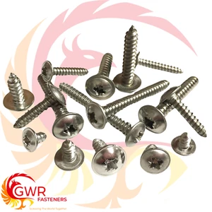 NO.6 8 10 12 FLANGED SELF TAPPING SCREWS A2 STAINLESS STEEL FLANGE HEAD TAPPERS - Picture 1 of 7