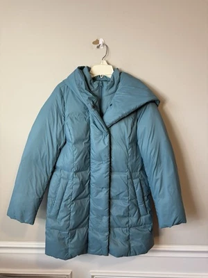 Casaco acolchoado J. Jill Emerson azul topez longline tamanho pequeno - Imagem 1 de 4