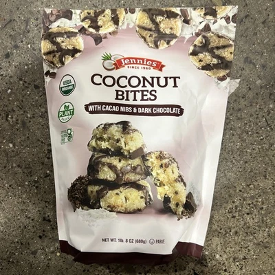 Picadas de coco orgânicas Jennies, sem glúten, sem amendoim, não transgênicas, kosher (parve) - Imagem 1 de 4