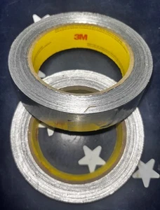 Two 3M 1” X 55 Yards 4380 Silver Aluminum Foil Tape 92862 TWO ROLLS - Picture 1 of 9
