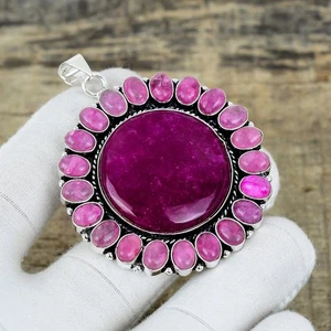 Ruby Lab-Created Gemstone Handmade 925 Sterling Silver Jewelry Pendant Love Gift - Picture 1 of 4