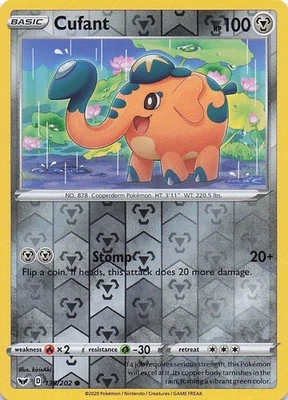 Cufant Common Reverse Holo SWSH01: Sword & Shield Base Set 136/202 NM - Image 1 of 2