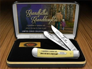 Case xx Grandfather Granddaughter Trapper Knife Yellow Delrin Pocket - Picture 1 of 5