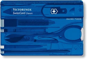 Victorinox Swiss Card Classic Army Knife, 10 Functions, Made Blue - Picture 1 of 5
