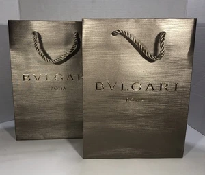 Bvlgari Roma Shopping Bag 11 In. X 8.25 In. Set Of 2 Empty Bags Gift - Picture 1 of 19