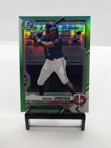 2021 Bowman Draft Chrome Misael Urbina Green Refractor /99 SP Minnesota Twins - Bild 1 von 3