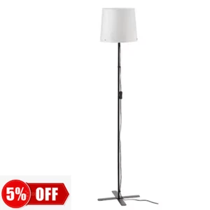 IKEA BARLAST Tall Standing Floor Lamp Black /White Steel Metal Body Home Office - Picture 1 of 5