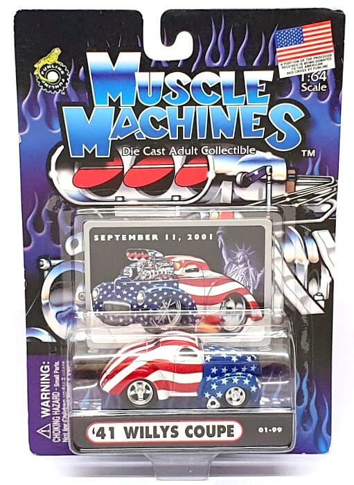 Muscle Machines 1/64 Scale 71151 02-35 - 1941 Willys Coupe - Stars & Stripes - Image 1 of 4