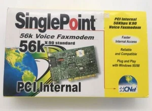 CNET SinglePoint 56K voice fax modem, internal V.90 standard, PCI, 91-1P-IM560C - Picture 1 of 9