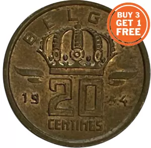 20 CENTAVOS BELGAS - FRANCÉS (QUE)/HOLANDÉS (ES DECIR) - ELIGE LA FECHA DE 1953-1963-BÉLGICA - Imagen 1 de 3