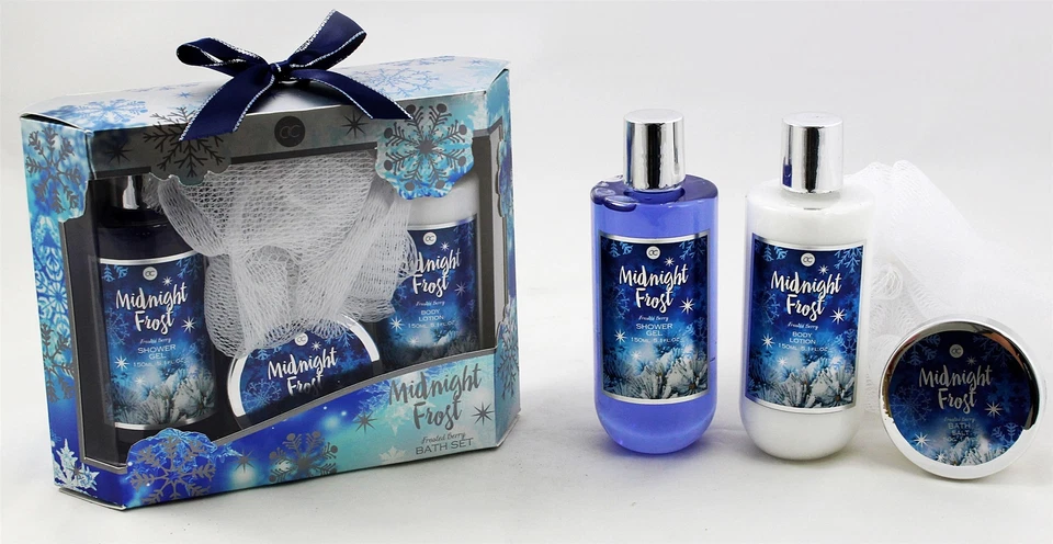 ACCENTRA MIDNIGHT FROST Geschenkset in Schachtel - Duschgel Body Lotion Badesalz Schwamm