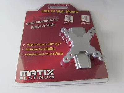 Matix Platinum MB1000 Slim Profile LCD LED TV Monitor Wall Mount SIlver New - Image 1 of 3