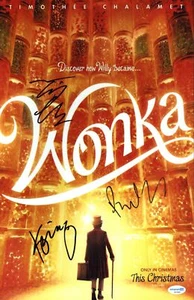 Wonka Cast Signed 11x17 Poster ACOA Timothee Chalamet Keegan Patterson Joseph - Picture 1 of 1