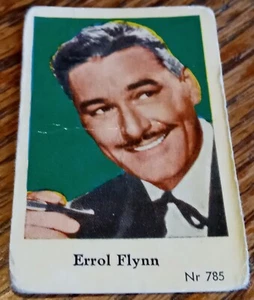 1955-58 Dutch Gum Nr #785 Errol Flynn Robin Hood Vintage RARE Acceptable Poor - Picture 1 of 6