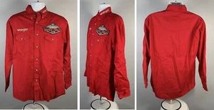 Camisa Wrangler PBR Pro Bull Riding 2011 bordada con botones delanteros para hombre grande roja - Imagen 1 de 4