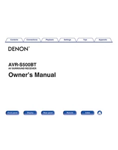 Denon AVR-S500BT Receiver Amplifier Owners Manual - Picture 1 of 1