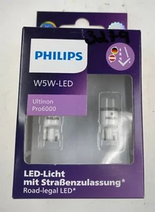 Original Philips Ultinon Pro6000 W 5W LED glass base bulb with road approval - Picture 1 of 2