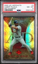 2005 Upper Deck Artifacts Albert Pujols Red Rainbow /50 PSA 8 NM-MINT! 🔥 Pop 1!