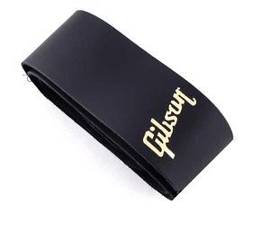 Sangle GIBSON style 60s - cuir -Black with gold logo - guitare et basse - Bild 1 von 1