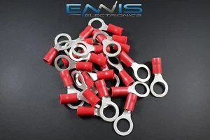 8 GAUGE VINYL 1/2 RING 5 PK CRIMP TERMINAL CONNECTOR AWG GA CAR EYE RVRT812 - Picture 1 of 4