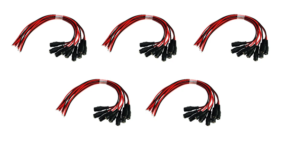 100pcs CCTV Security Surveilance Camera DC Power Pigtail Female Jack Cable wire - Image 1 of 1