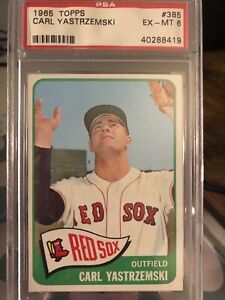 Carl Yastrzemski MLB Boston Red Sox 1965 Topps #385 PSA 6 EX-MINT YAZ HOF #8