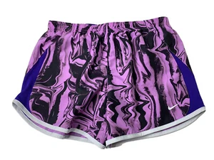 Nike Dri Fit Girls Sz Large Womens Sz XS Purple Black Running Shorts AT3356 NWOT - Picture 1 of 8