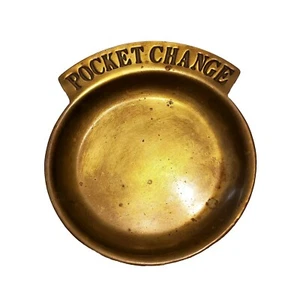 Brass Pocket Change Dish Solid Brass 6" - Picture 1 of 3