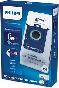 PHILIPS FC8021/03 OEM S-Bag Long Performance Vacuum Cleaner Dust Bags (4 bags) - Picture 1 of 3