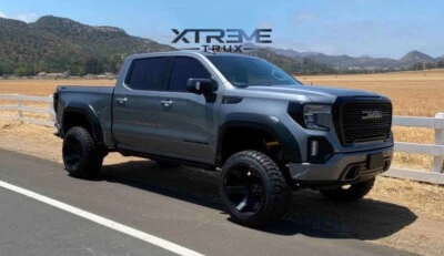 Juego de llamaradas de guardabarros estilo extendido GMC Sierra 1500 19-22 negro texturizado Foto 1 de 4