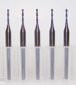 (5) 1.00mm (.0394") 2 FLUTE CARBIDE ENDMILLS - NEW 1600-0394.256 LONG FLUTE - Picture 1 of 1