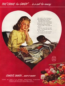 Candy National Confectioners' Chicago IL Girl Studying Vintage Print Ad 1946 - Picture 1 of 4