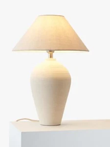 John Lewis The Potter's Wheel Tall Ceramic Table Lamp -Natural (Shade Damage) B+ - Picture 1 of 15