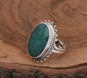 Smaragdring 925 Sterlingsilber Schmuck Oval geschnitten Smaragdschmuck für sie - Bild 1 von 8