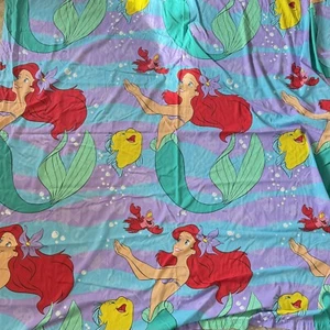 Vintage Disney The Little Mermaid Princess Ariel Double/Full Size Flat Sheet - Picture 1 of 2