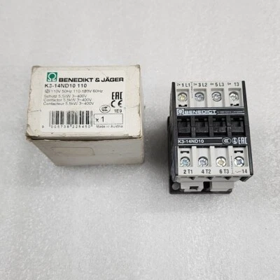 BENEDICT & JAGER K3-14ND10 110 MAGNETIC CONTACTOR 14A 110-120V - Image 1 of 4