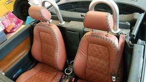 Fundas de asiento naranja quemado con costuras de diamante para Audi TT MK1 (1999-2006) - Imagen 1 de 9