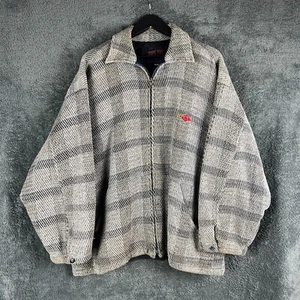 Vintage Ripcurl Jacket Mens XL Grey Check Padded Heavy Knit 90s Surfwear Outdoor - Picture 1 of 19