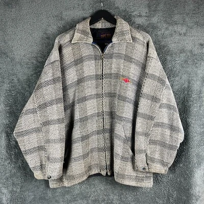 Vintage Ripcurl Jacket Mens XL Grey Check Padded Heavy Knit 90s Surfwear Outdoor - Image 1 of 4