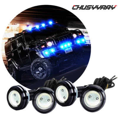 4x LED Blue Grille Light Universal Kit Fits Mercedes Benz C300 C350 2008-2010 - Image 1 of 4