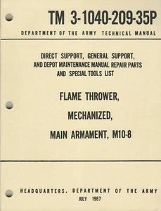 Historical book for Flamethrower, Mechanized, Main Armament, M10-8, Repair Parts - Imagen 1 de 1