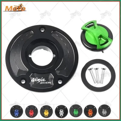 Cubierta de tapa de tanque de combustible de motocicleta sin llave para Kawasaki Ninja ZX-10R 2006-2020 Foto 1 de 4