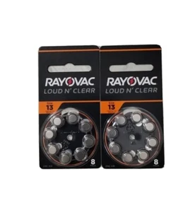 Lot of 2 RAYOVAC Size 13 LOUD N CLEAR 13LC-8A BATTERIES EXP OCT. 2025 - Picture 1 of 4