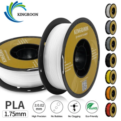 1KG 3D Printer Filament PLA 1.75mm White 2.2LBS Roll Spool for Kingroon ANYCUBIC - Image 1 of 4
