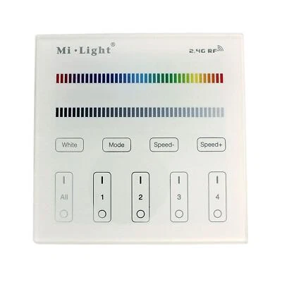 MiLight MiBoxer RGB RGBW LED 4-Zone Wall Touch Panel Controller 230V 5-Pin; RGB+ - Image 1 of 3