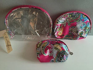 BNWT Ladies Autograph Brand Set of 3 Pink Paisley Print Cosmetics Bags RRP $30 - Bild 1 von 2