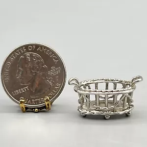 EUGENE KUPJACK Handwerker STERLINGSILBER George III Korb 358 MINIATUR PUPPENHAUS - Bild 1 von 17