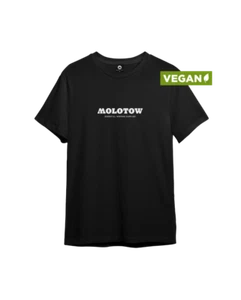 Molotow Bio Vegan Black T-Shirt - Regular Fit Crew Neck Top 100% Organic Cotton - Picture 1 of 2